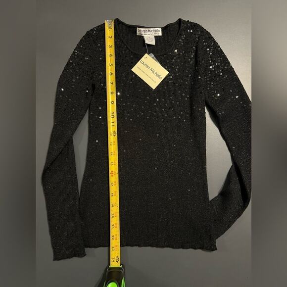 Lauren Michelle Ombré Sequined Sweater Black Sz Small - Picture 14 of 15